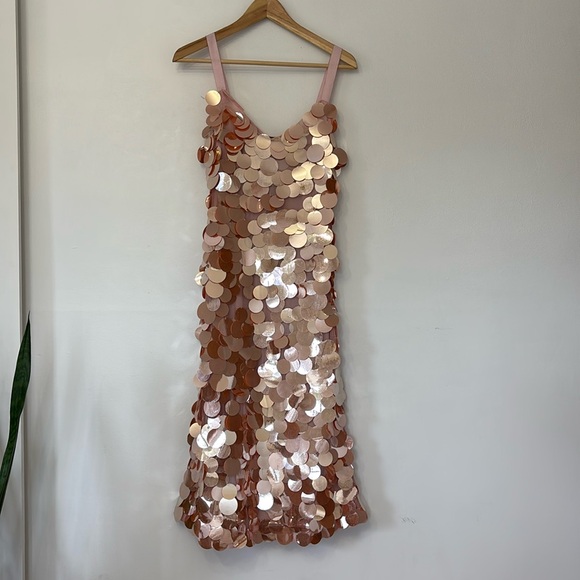J. Crew Collection large circle-sequin midi formal prom party dress $450 - Picture 5 of 9